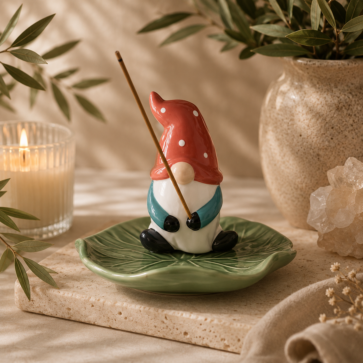 Gonk On Lily Pad Incense holder