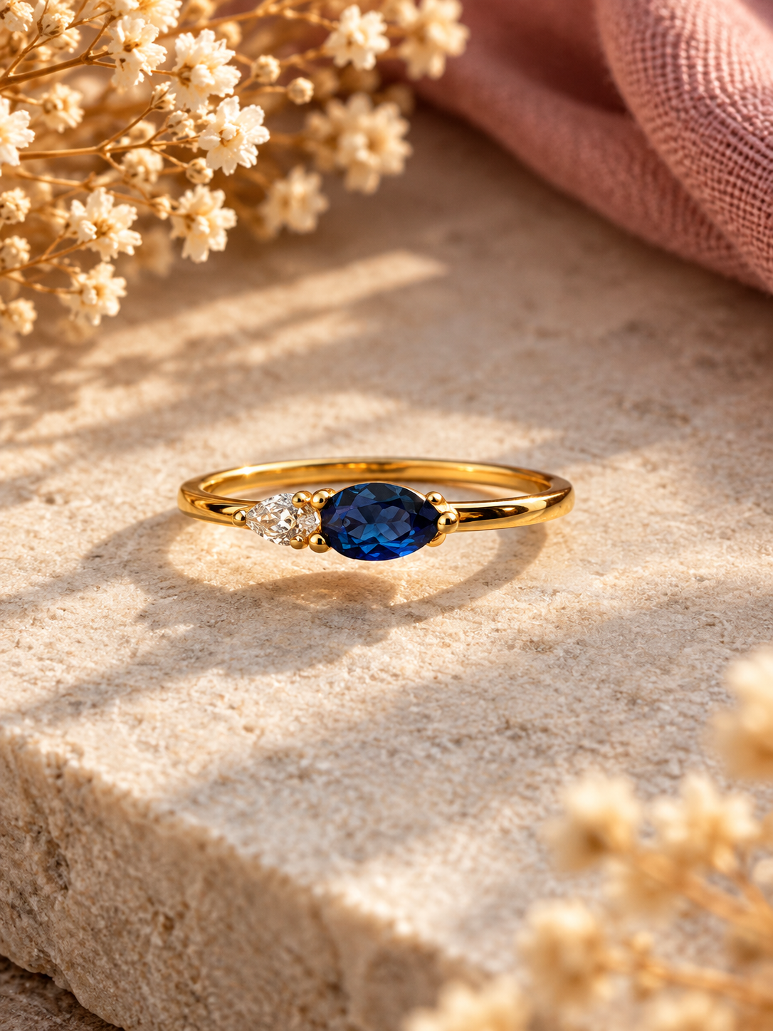Dainty Teardrop Cz Band Ring