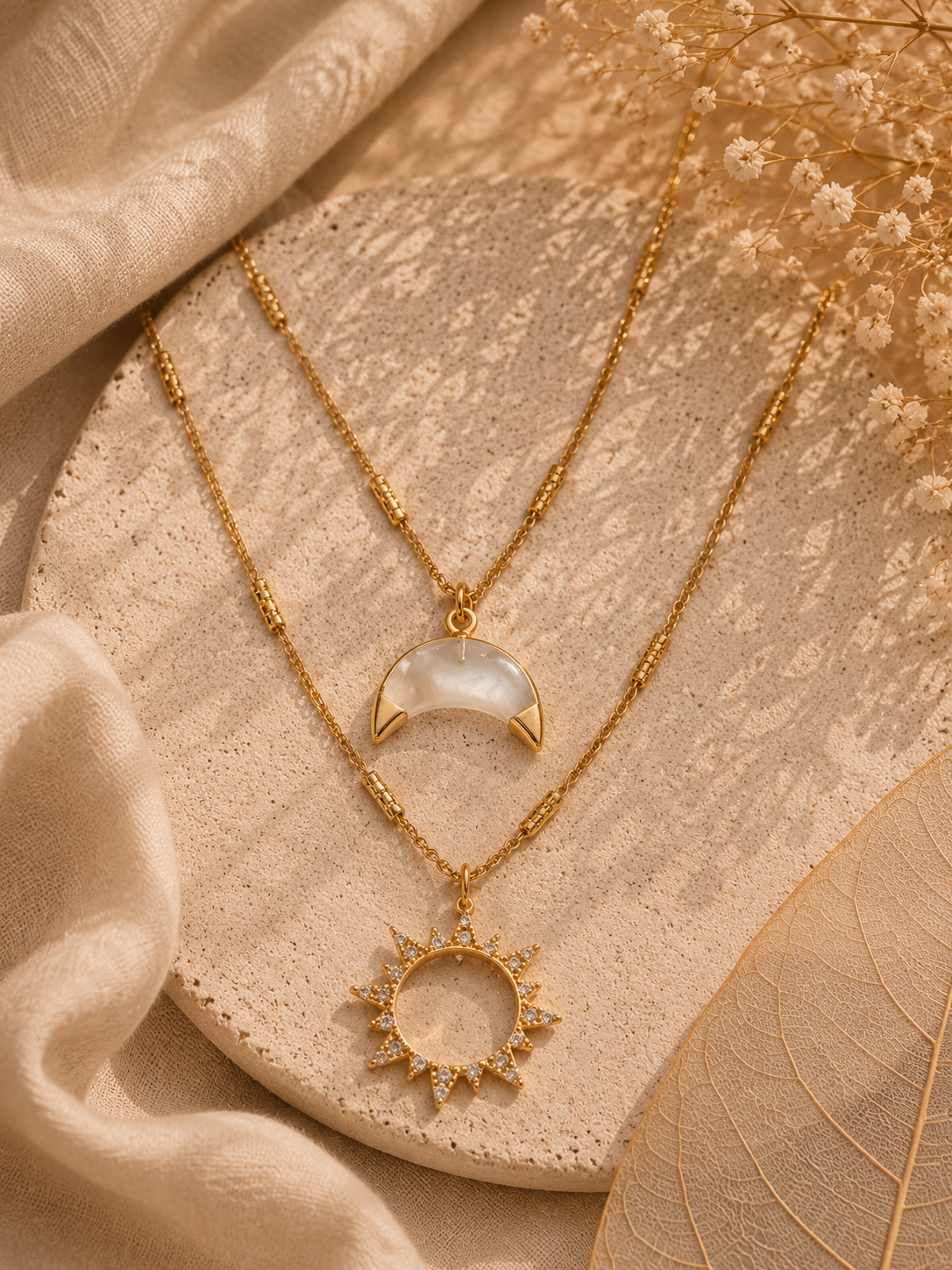 Live by the Sun, Love by the Moon Necklace Set