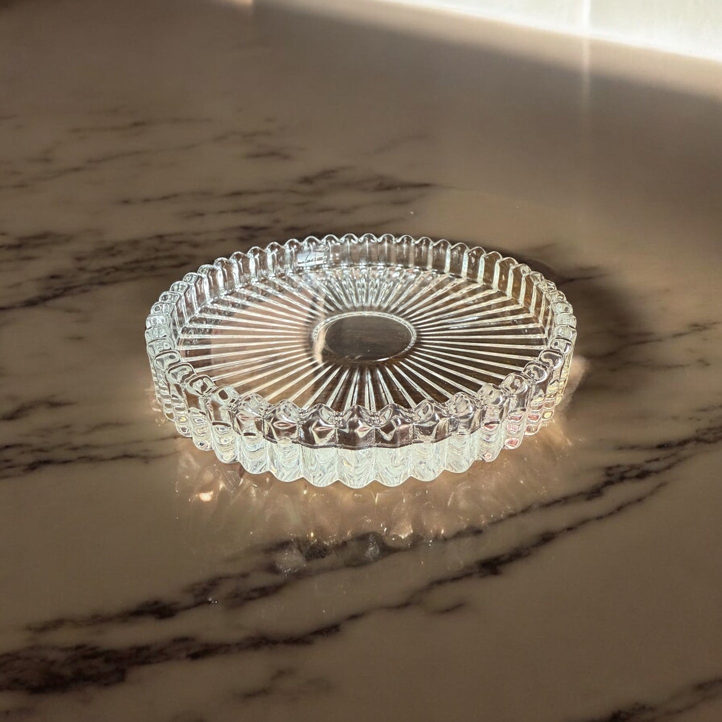 Glass Candle Holder Plate
