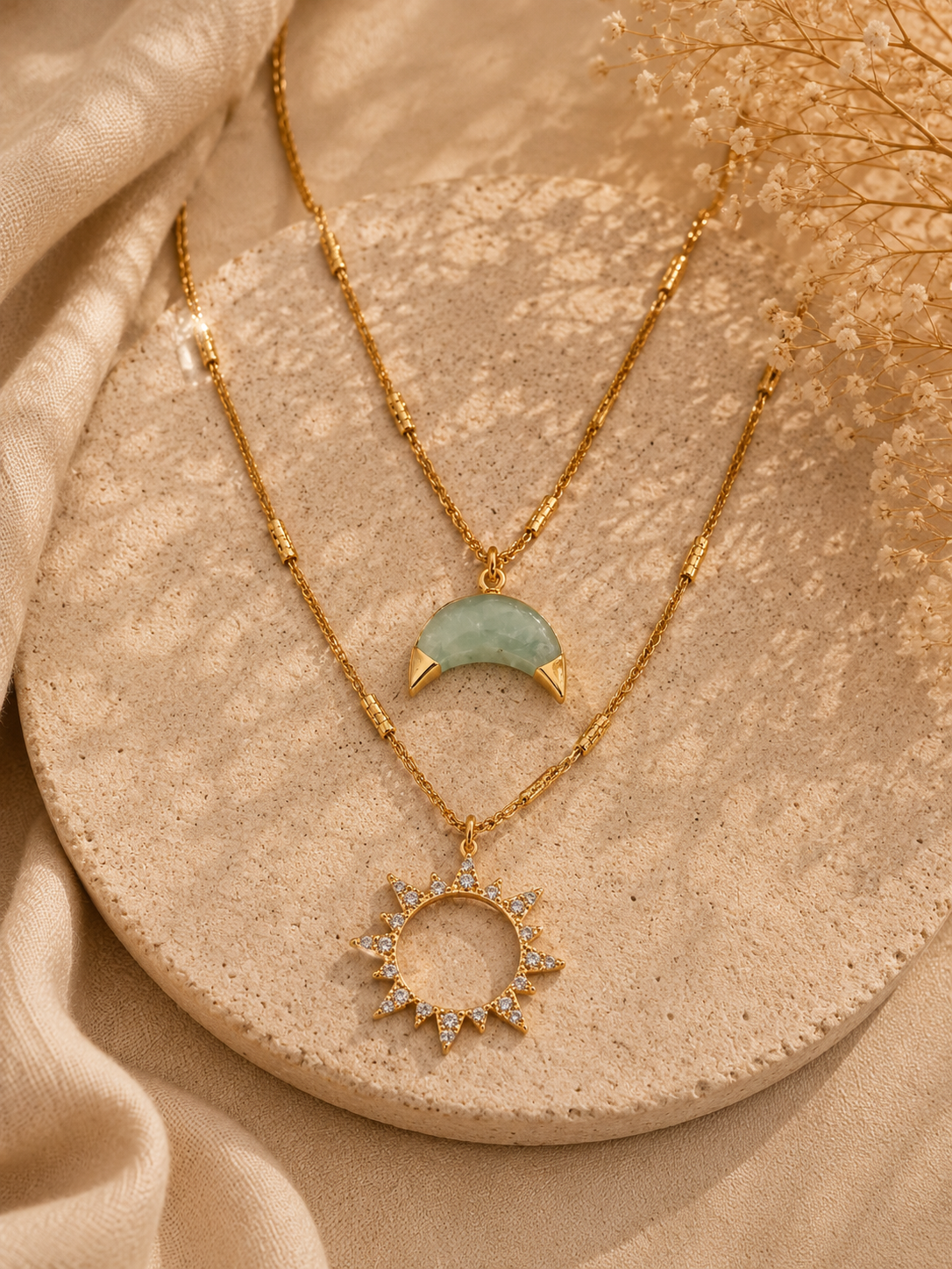 Live by the Sun, Love by the Moon Necklace Set