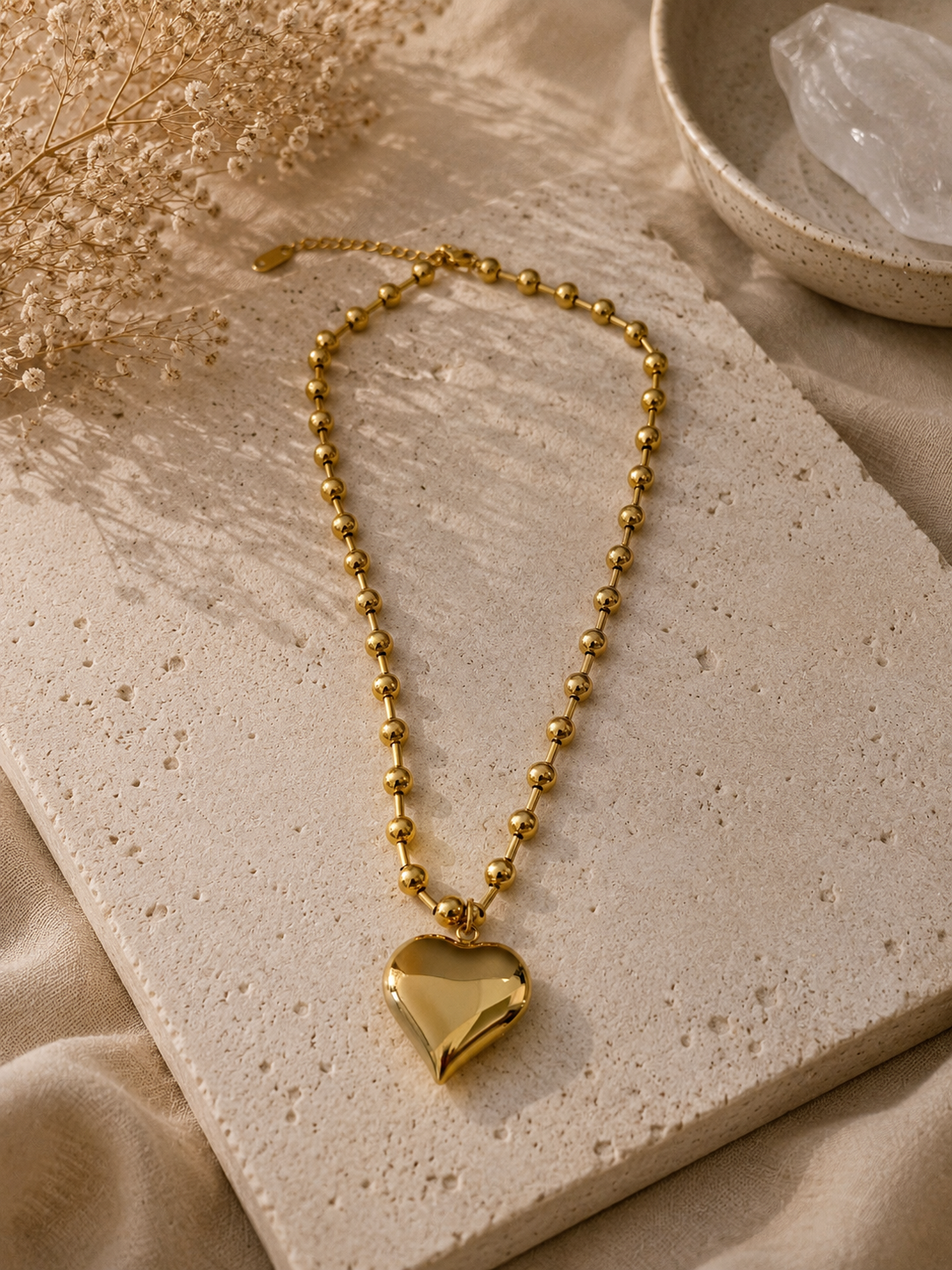 Large Heart Chain Necklace