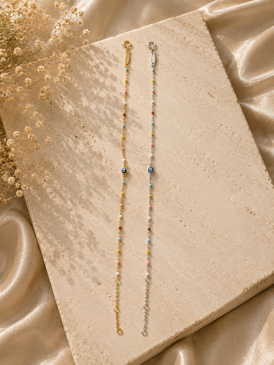 Evil Eye Nazar Rainbow Bead Bracelet