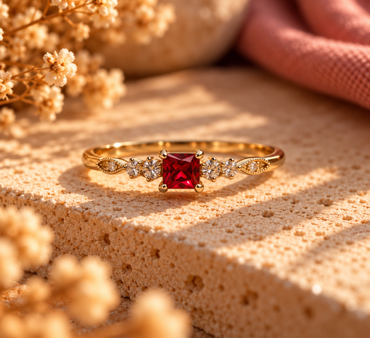 Garnet Dainty Ring