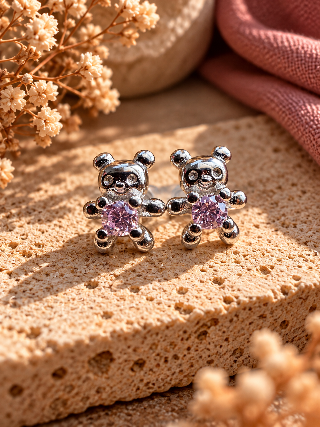 Teddy Bear Studs Earrings
