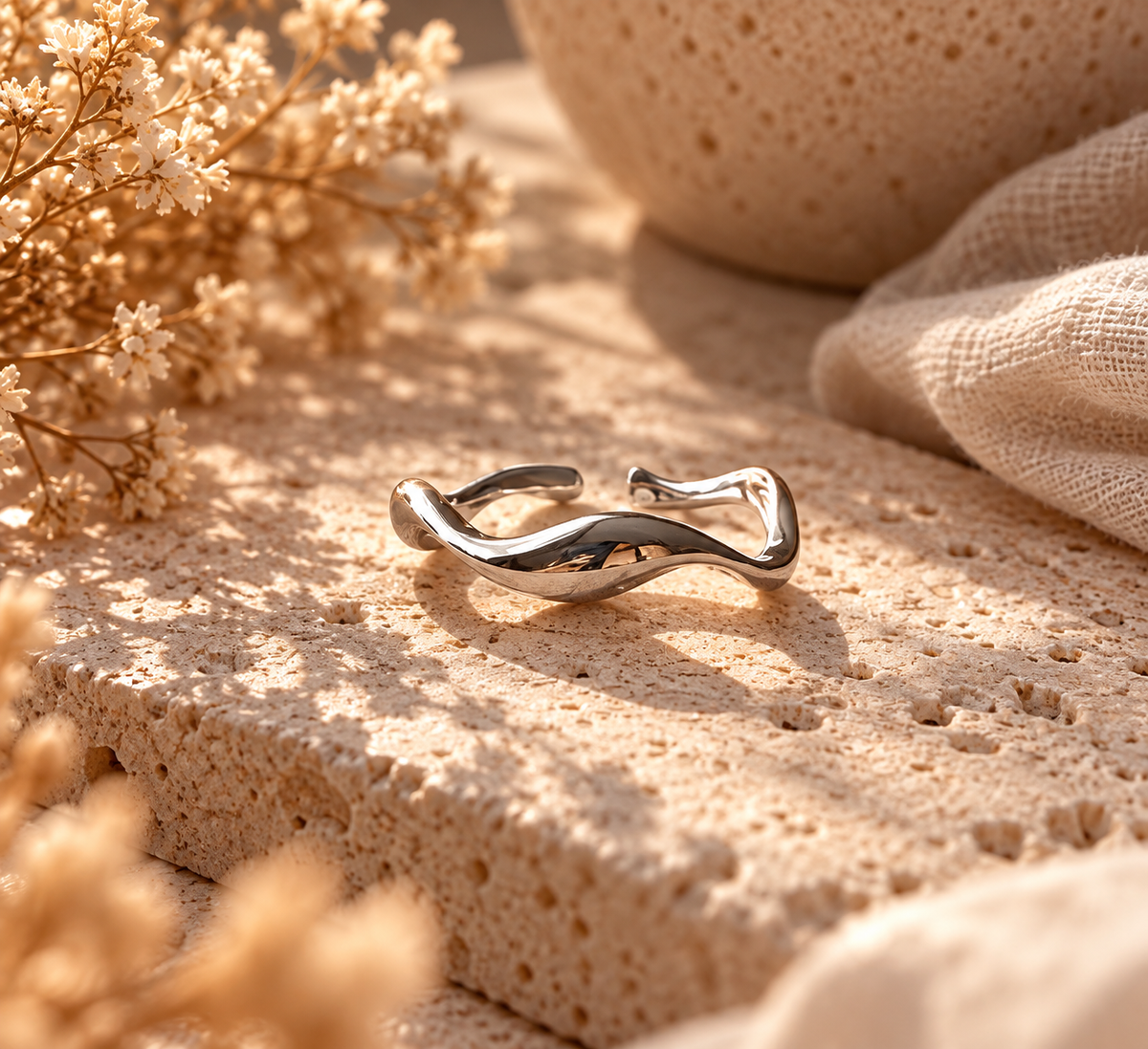 Wave Open Stacking Ring