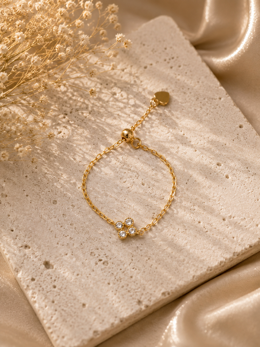 Four-Leaf Clover Slide Chain Ring
